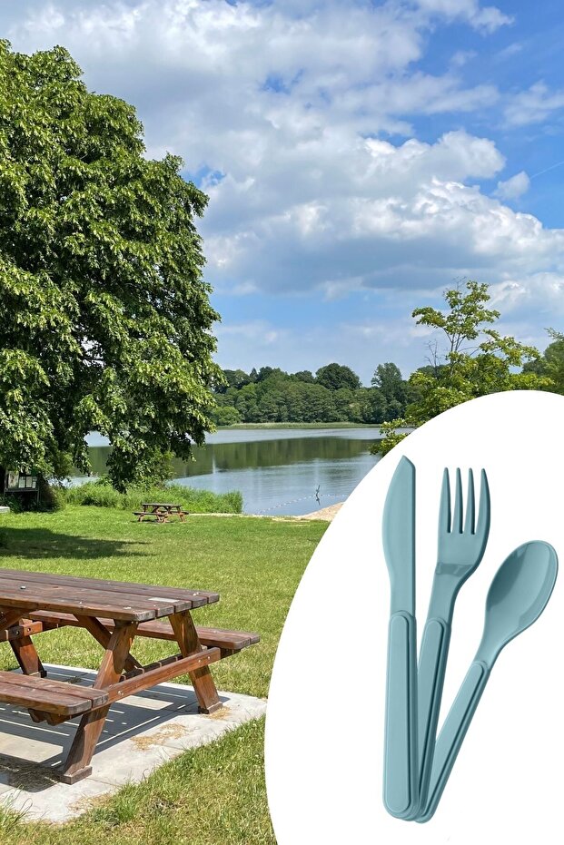 Hygienic Plastic Picnic Type - Fork Spoon Knife Set, Self Boxed - 2