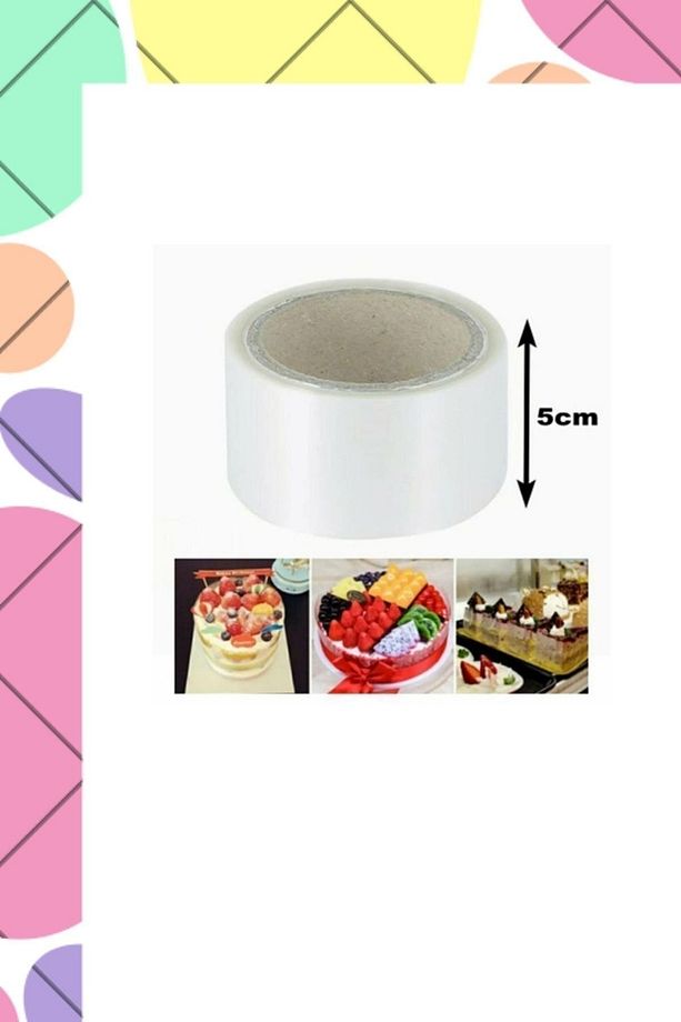 5'li Pasta Kek Yapım Seti Kare Ve Yuvarlak Kalıbı Kek Testeresi Pasta Sıvama Şeffaf Yan Dekor 5cm - 6