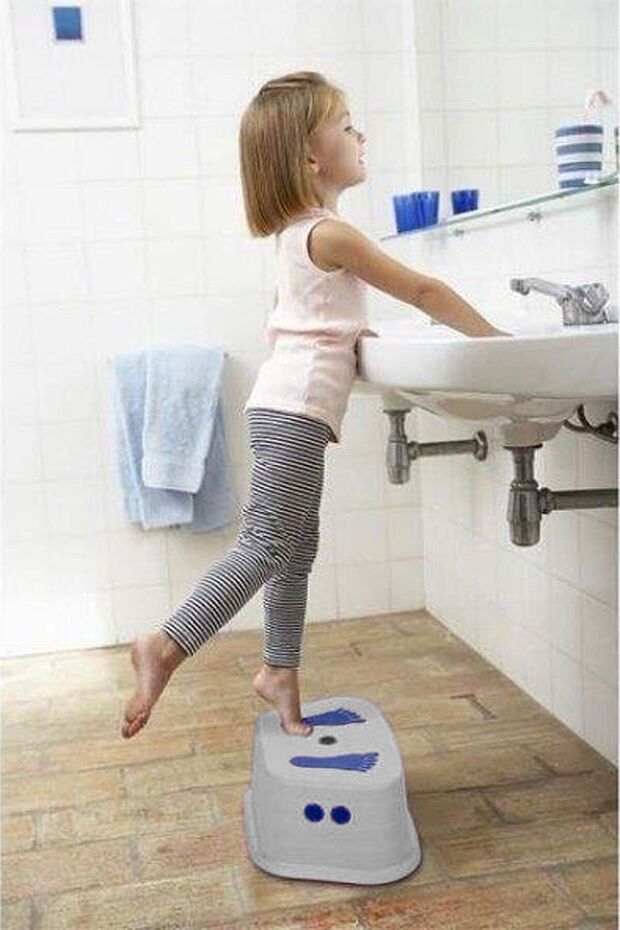 Çocuk Basamağı Kaydırmaz Tabure Yükseltici Basamak Çocuk Lavabo Tuvalet Merdiveni - 1