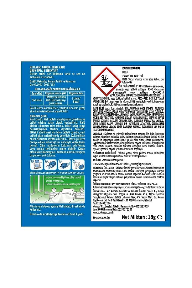 Elektro Mat Kokusuz Tablet, 20'li (SİVRİSİNEKLERE KARŞI) - 2