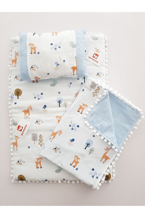 Baby Changing Set with Blanket, Cushion, Muslin, Baby Pillow, Newborn, Crib, Baby Products
