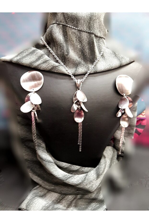 Çelik Kolye Küpe - 1