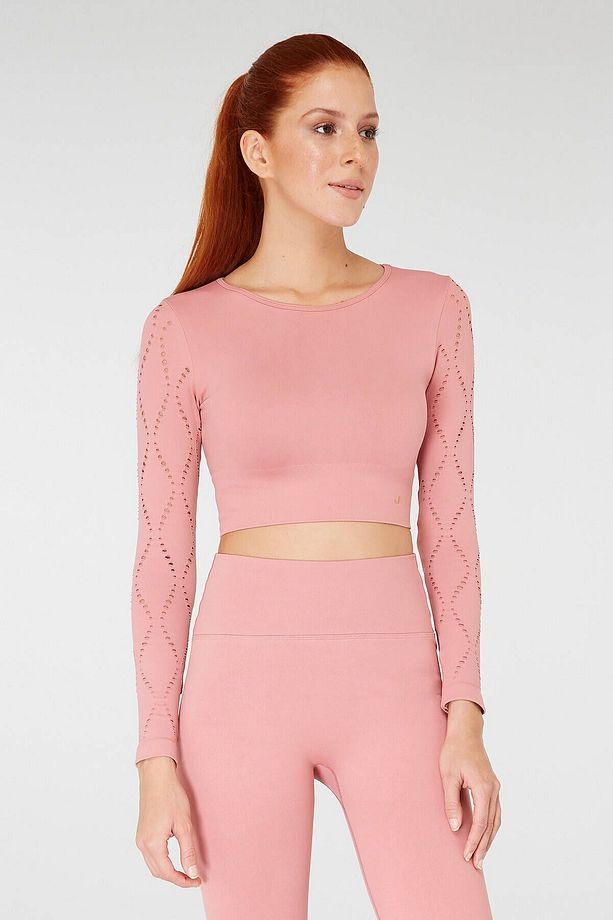 Naples Uzun Kol Crop Top Econyl Pembe - 2