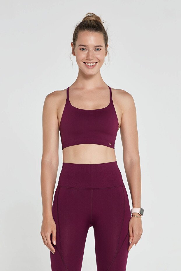 Pine Adjustable Thin Strap Bra Purple - 3