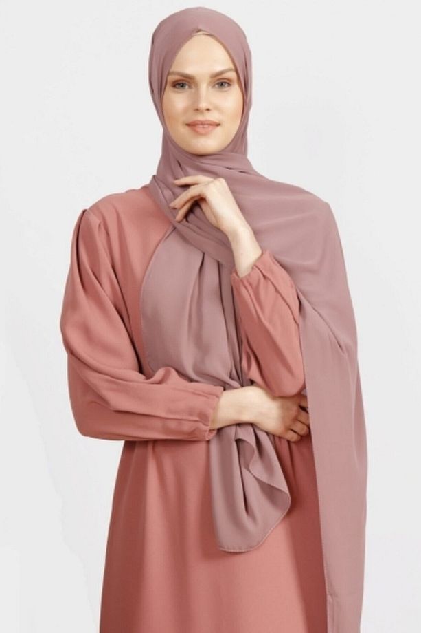 Krep Şal Koyu Pastel Pudra - 1
