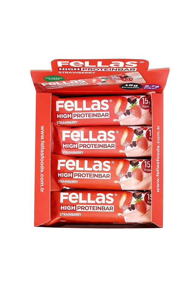 Yüksek Protein Bar, Çilekli, 45gr X 12 Adet - 5