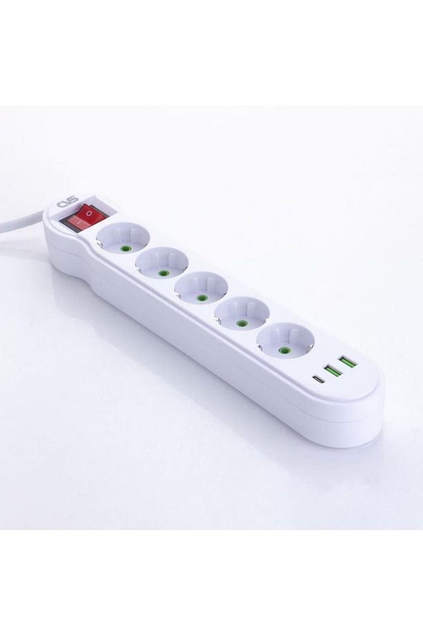 DN 9277 5'li Priz USB ve TYPE-C Girişli Uzatma Kablosu - 1
