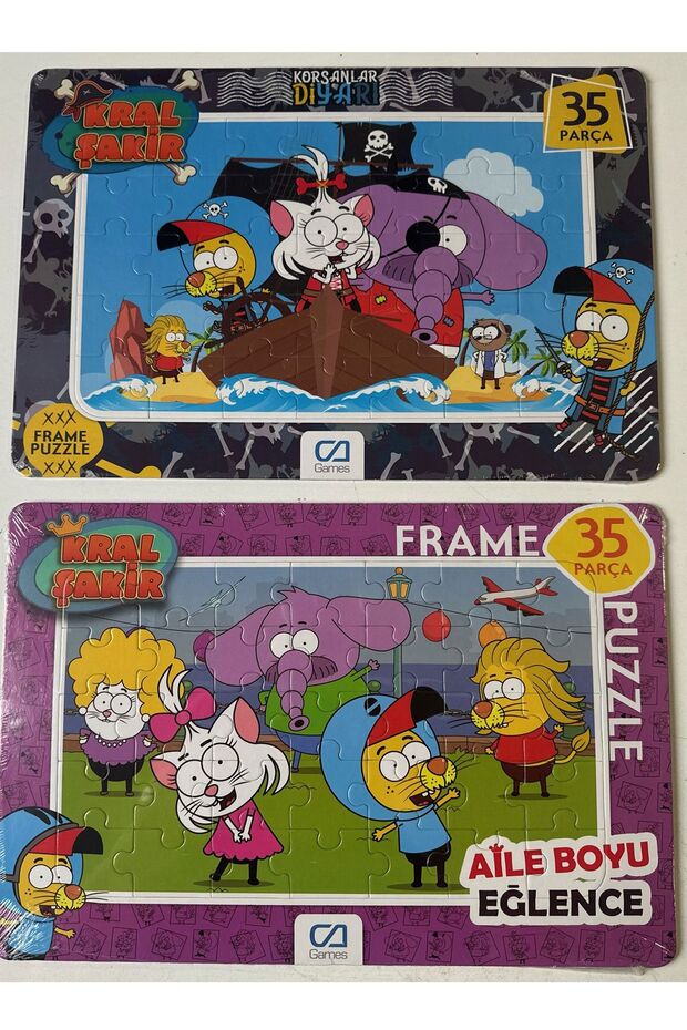 35 Parça 2 adet Puzzle Çocuk Yapboz Kral Şakir Canan - 1