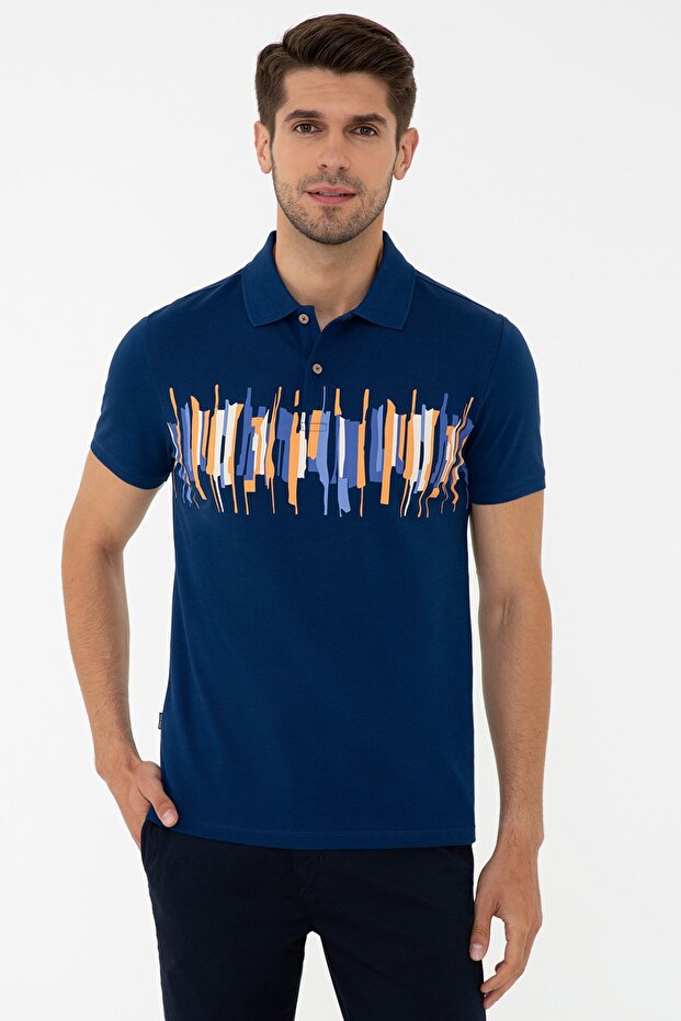 تيشيرت، مقاس 2XL، أزرق داكن