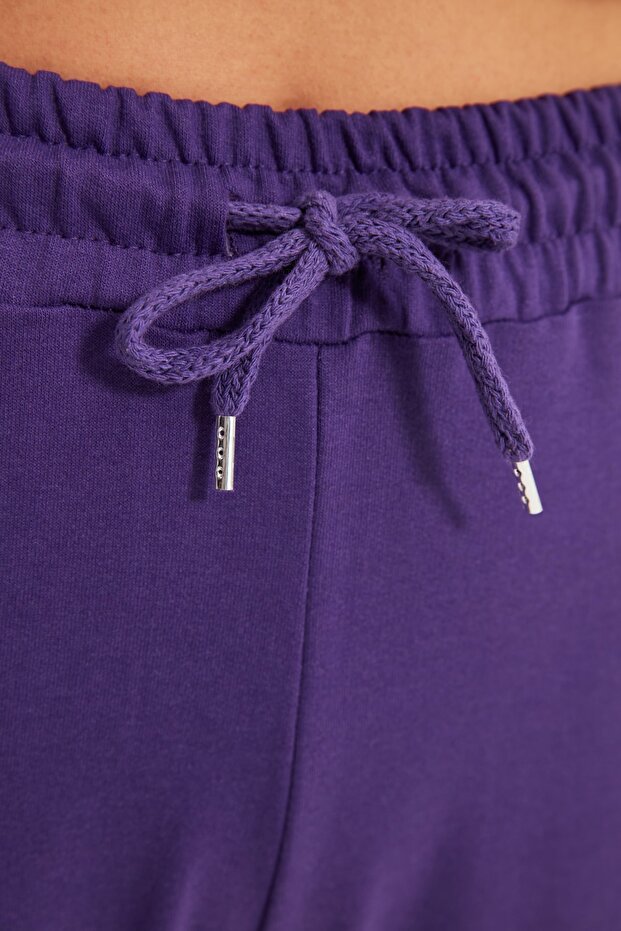 Lila Basic Jogger Strick Dünne Jogginghose TWOAW21EA0194 - 4