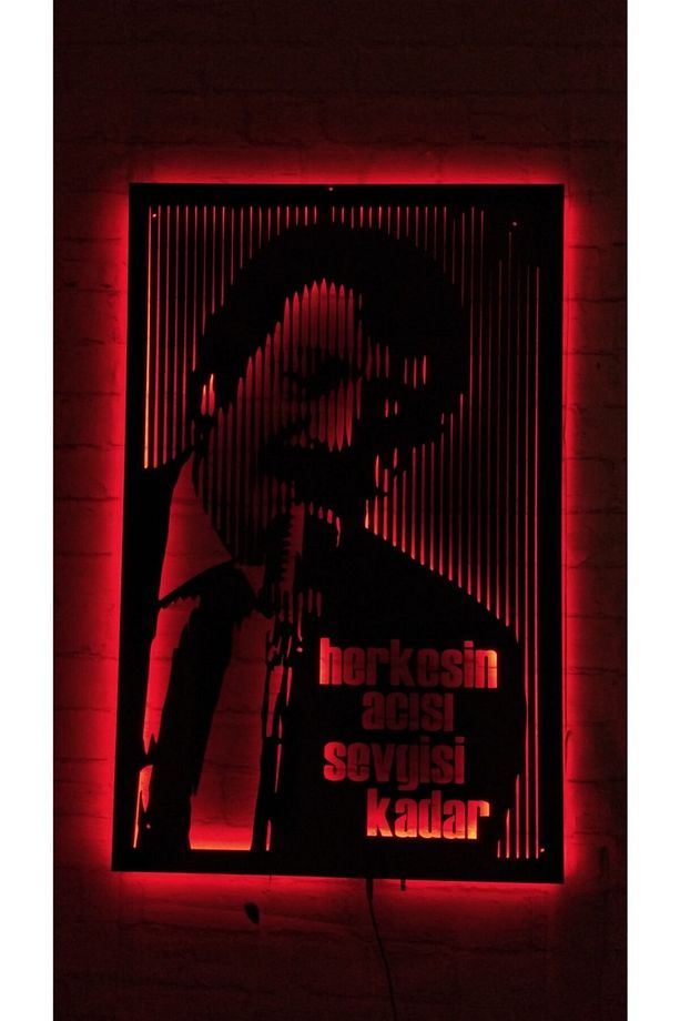 Rgb Kumandalı Müslüm Gürses Led Işıklı Ahşap Mdf Dekoratif Tablo - 2