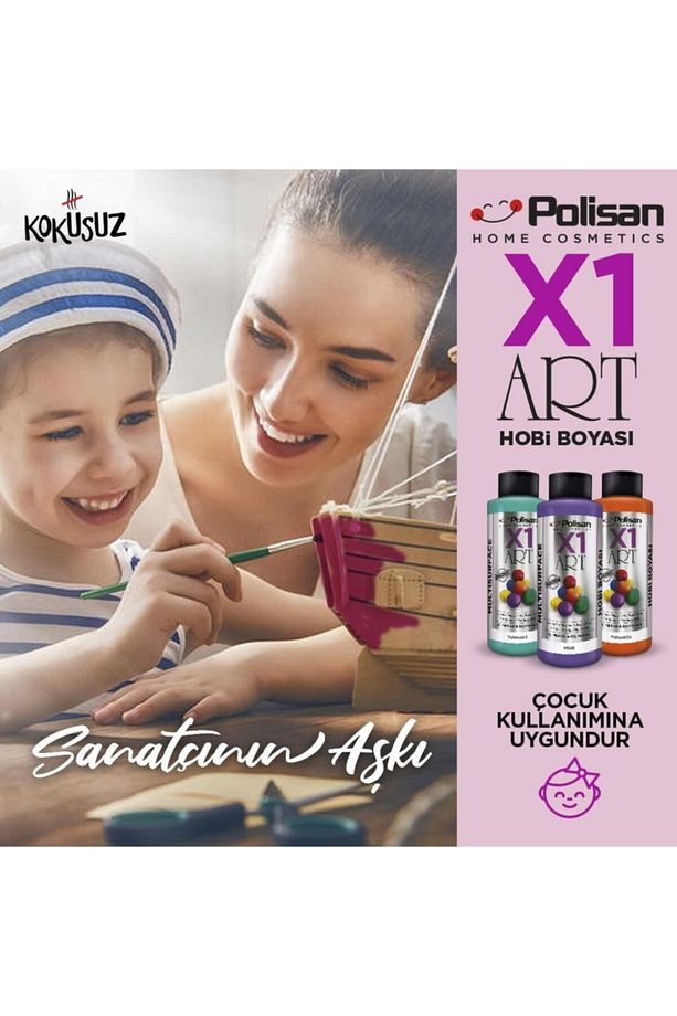X1art Multisurface Hobi Boyası 120ml - 0099 Karbon Siyah - 5