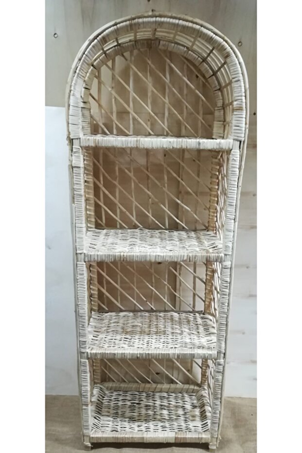 Beyaz 4 Katlı Hasır Raf - 1