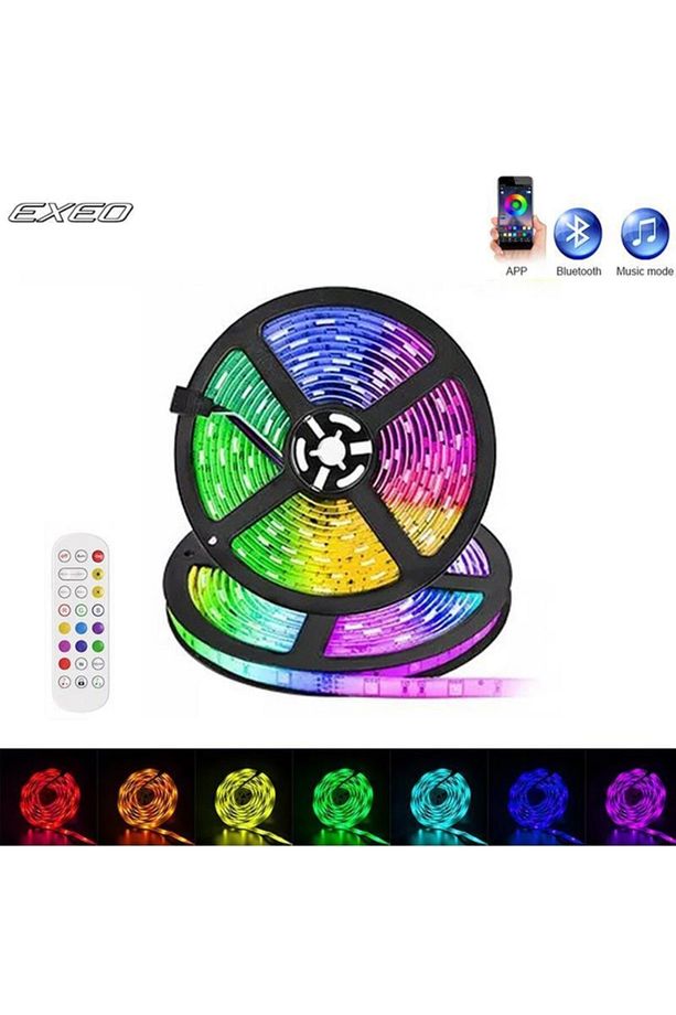 Bluetooth Kumandalı Tv Arkası Rgb Usb 3 Çipli Şerit Led 3mt - 2