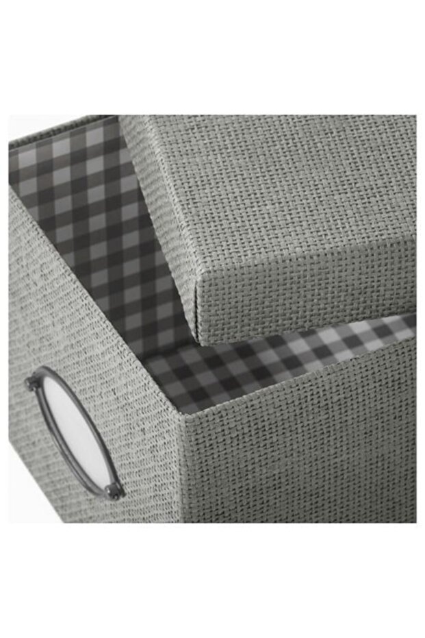 Kapaklı Kutu 18x25x15 Cm Gri Düzenleme-raf-ünite Kutusu Kulplu Toparlayıcı Kutu - 2