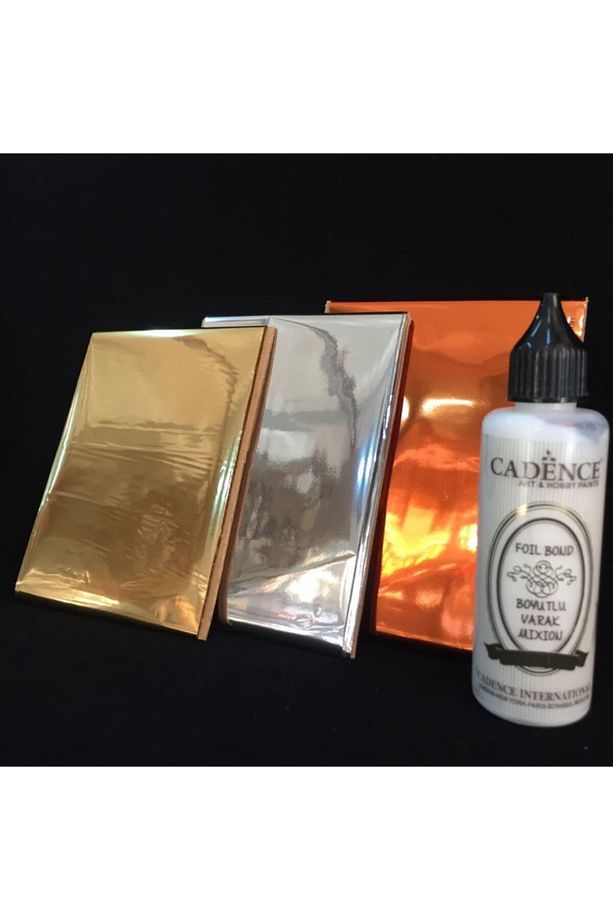 Foıl Bond Boyutlu Varak Mıxıon 70 ml Folyo Varak Bakır 5 M Gümüş 5 M Altın 5 M -4lü Set - 1
