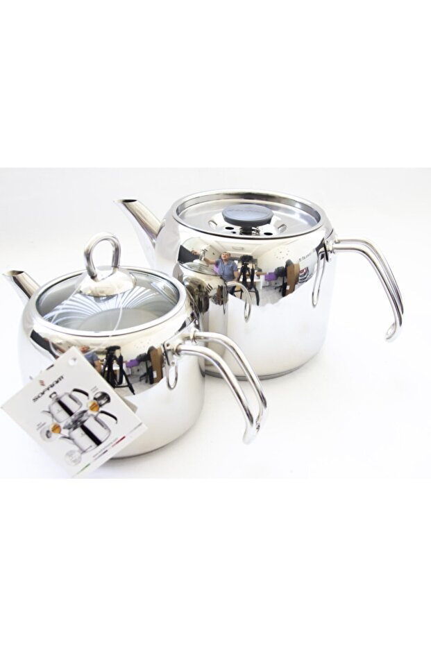 Soft Buhar Kapaklı Çelik Çaydanlık - Orta - 2