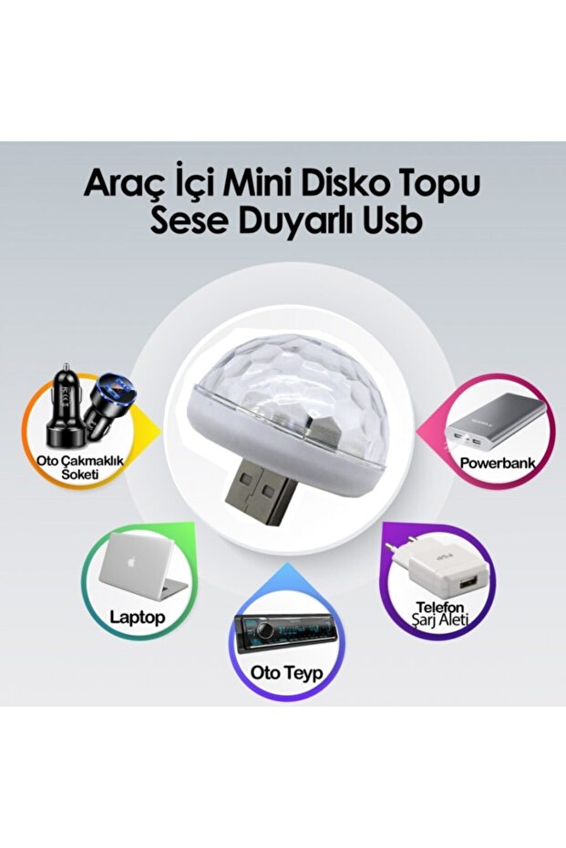 Sound-Sensitive In-Car Sound-Sensitive Led Usb Lamp Disco Lights Disco Ball