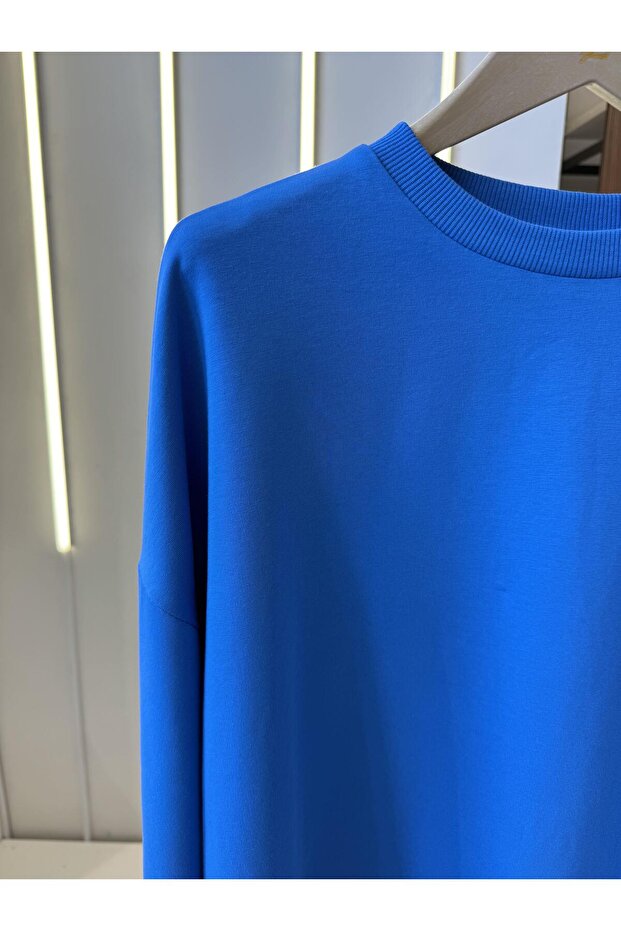 Düz Model Mavi Sweatshirt 30644 - 2