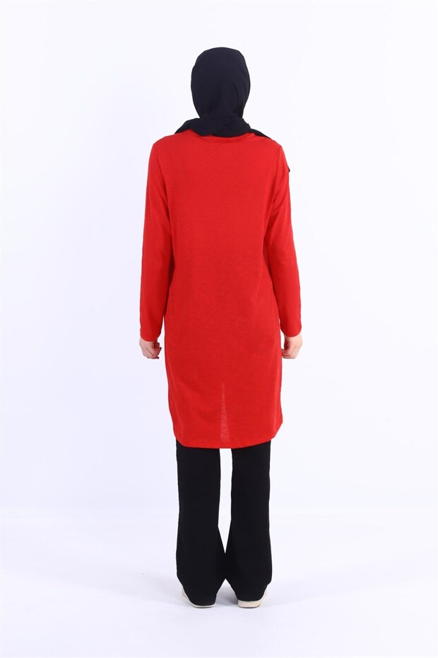 1875_plistre Baskılı Basic Tesettür Tunik - 5