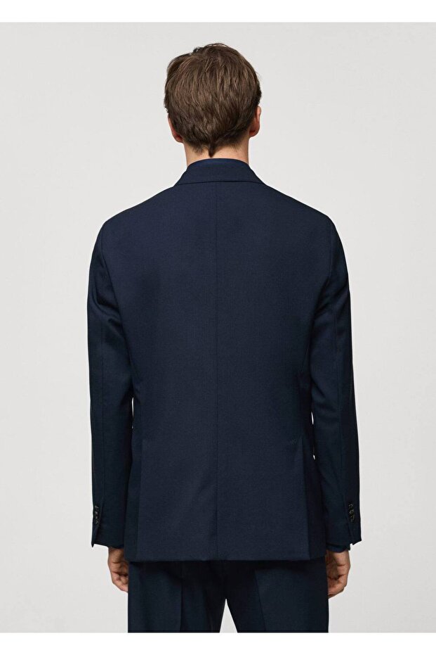 100% Unprocessed Wool Slim-Fit Blazer Jacket - 4