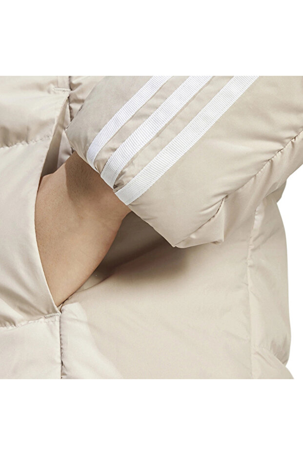 Essentials 3-Stripes Mid Down Kapüşonlu Mont - 3