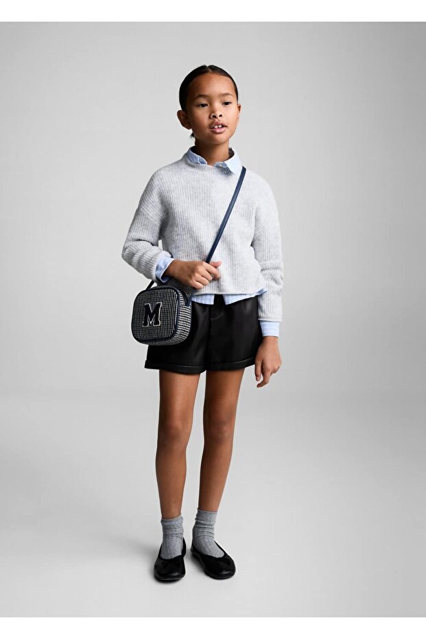 Deri Görünümlü Şort - 2