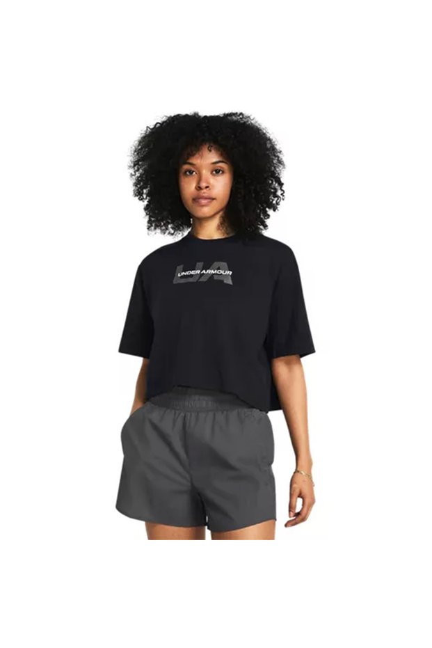 Boxy Crop Women's Black Casual Style T-Shirt 1386846-001