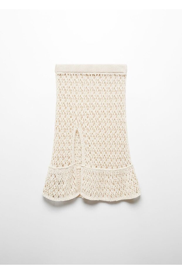 Yırtmaçlı kroşe etek - 3