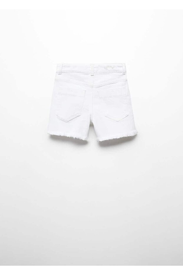 Düğmeli kot şort - 4