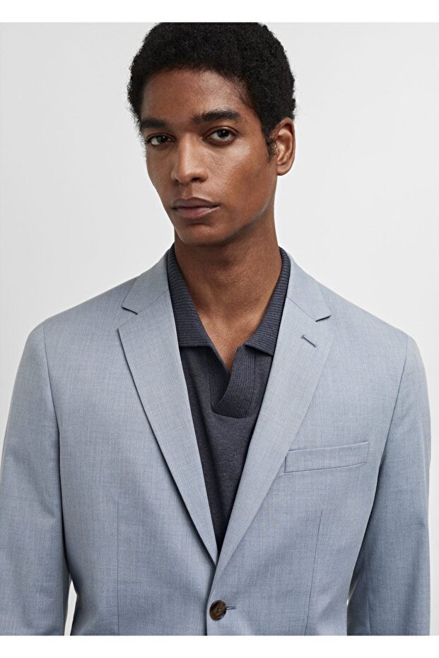 Streç kumaştan süper dar kesim blazer ceket - 6