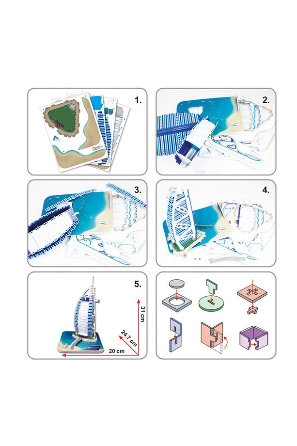 3d 44 Parça Puzzle Burç El Arap - Dubai - 3