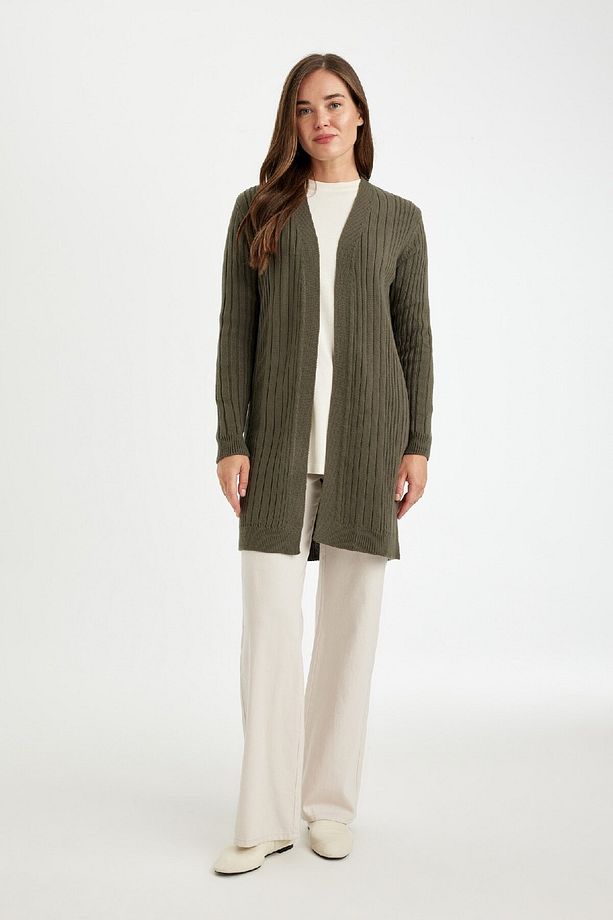 Regular Fit Basic Düz Triko Tunik Hırka D3712ax24au - 2