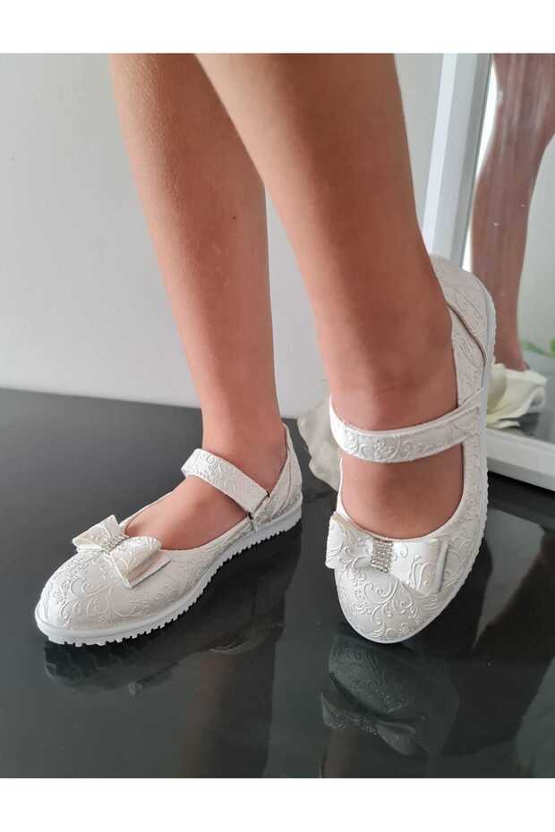 White Girl's Wedding Shoes Ballerinas