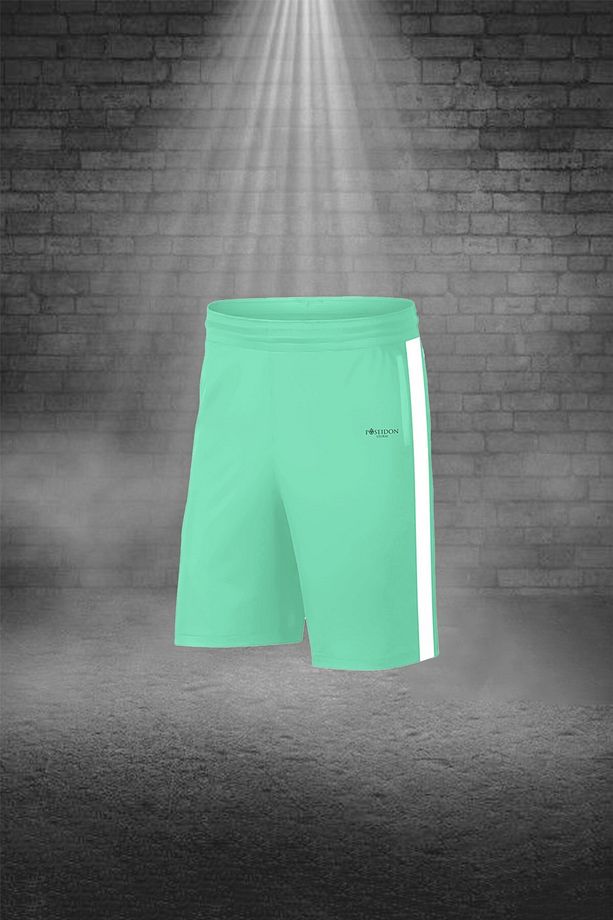 Over Size Erkek Su Yeşili Dri-fit Kumaş Baskısız Yuvarlak Yaka Kısa Kol Tişört Şort Alt Üst Spor Tak - 3