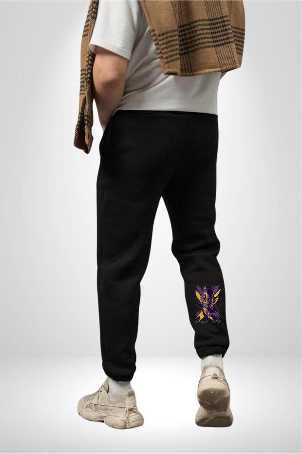 Kobe Braynt 3 Thread Men's Printed Black Sweatpants - Moderb Design - 6