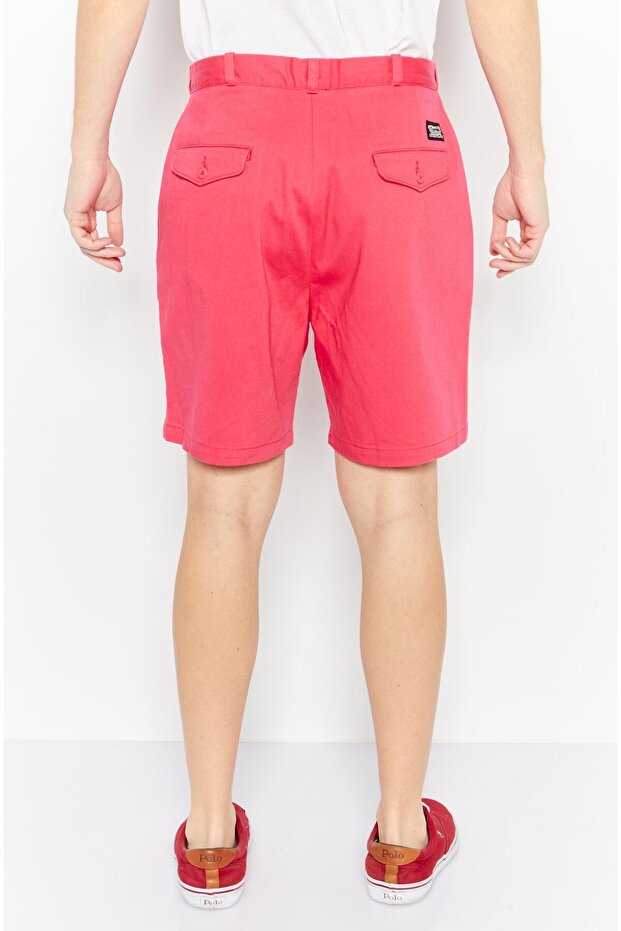 Men Solid Chino Shorts, Dark Pink - 4
