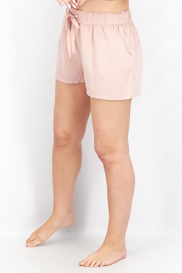 Women Solid Basic Shorts, Pink - 2
