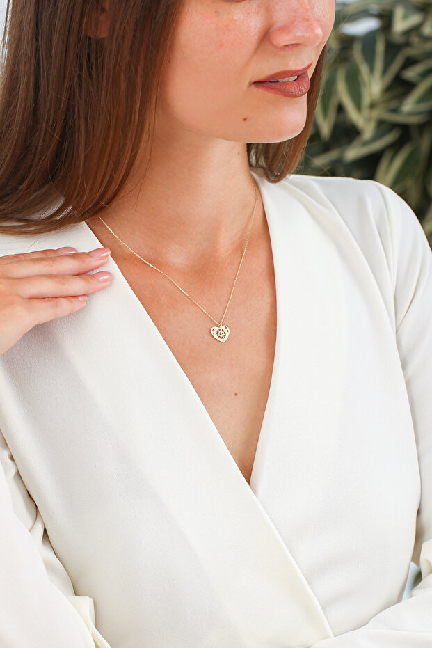 Altın Kalp Kolye - 3