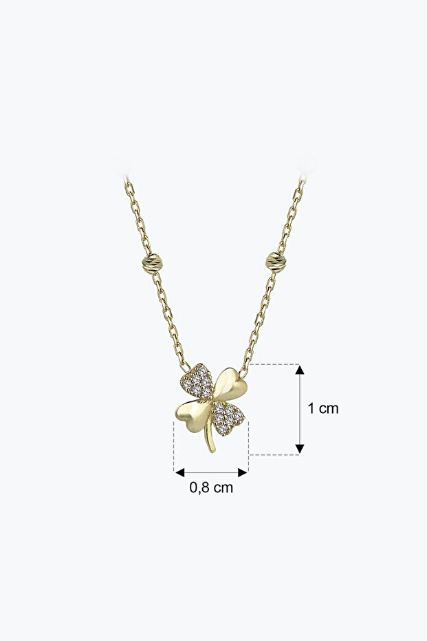 Altın Yonca Kolye Bileklik Set - 8