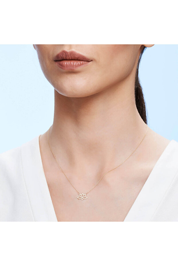 Altın Lotus Kolye - 5