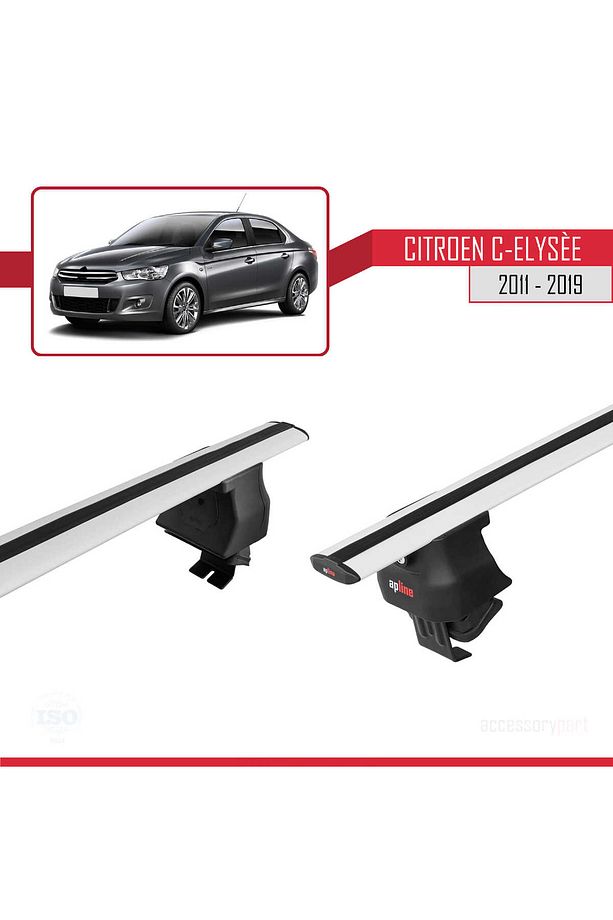 Citroen C-elysee 2011-2019 Arası Ile Uyumlu Ace-4 Ara Atkı Tavan Barı Gri 2 Adet - 4