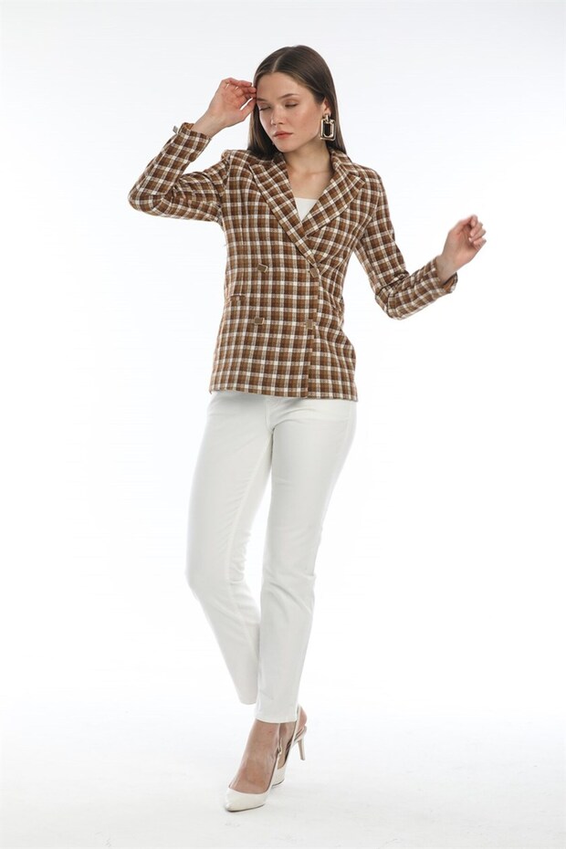 Karamel Ekose Ceket - 4