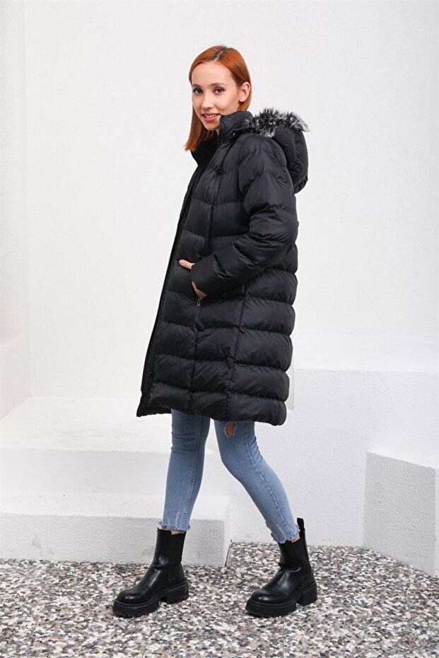 Siyah Şişme Mont - 8