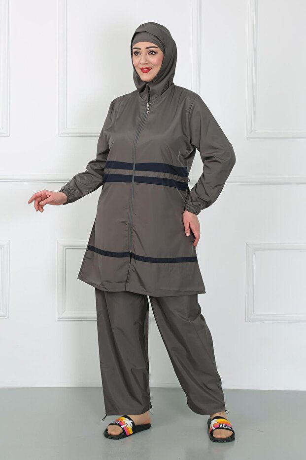 Large Size Hijab Swimsuit Smoke 44020