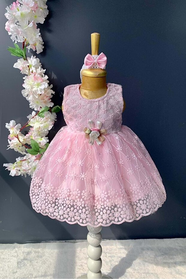 Lace Baby Girl Dress Pnpn152 Pink