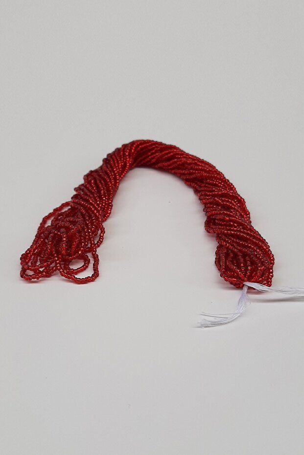 Transparent Red String Sand Beads - 1