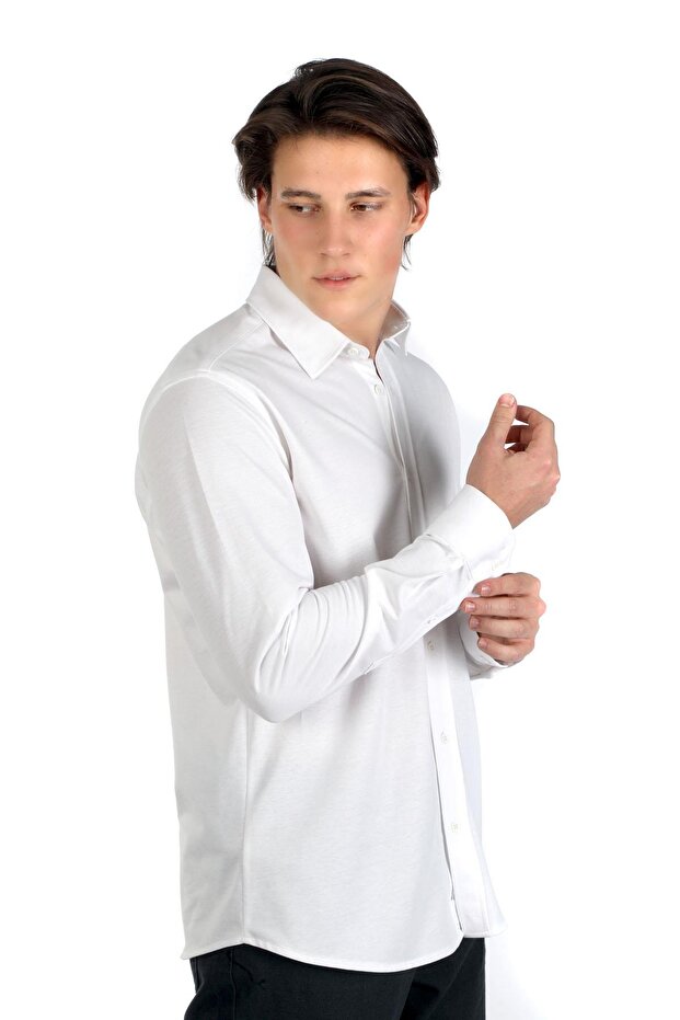 Joles Erkek Örme Gömlek Beyaz - 3