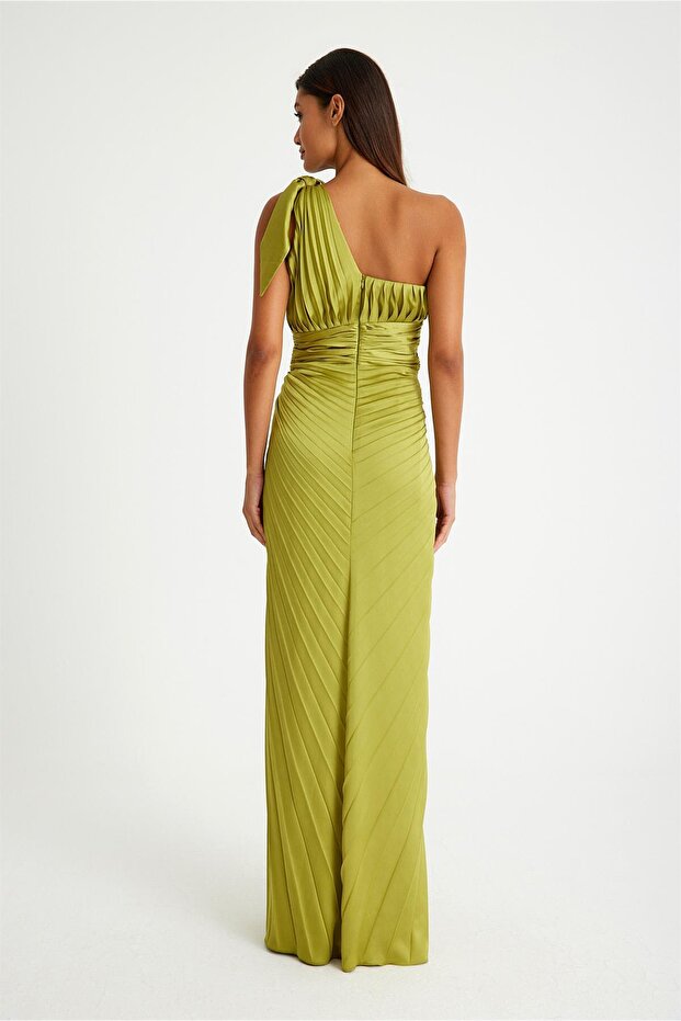 5255SAT Saten Elbise - 4