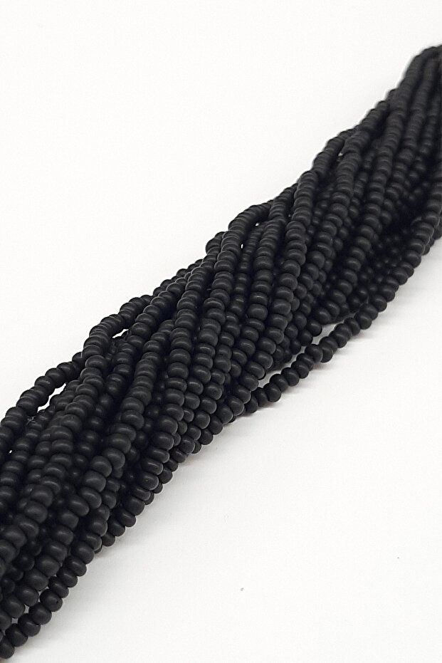 Matte Black String Sand Beads - 3